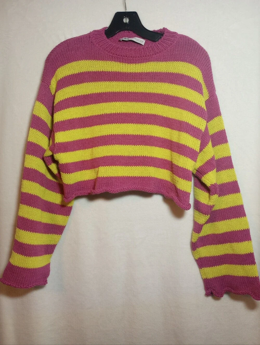 Cropped Baggy Striped Y2K Colorblock Sweater Zara Indie Sleeze Coquette Coastal